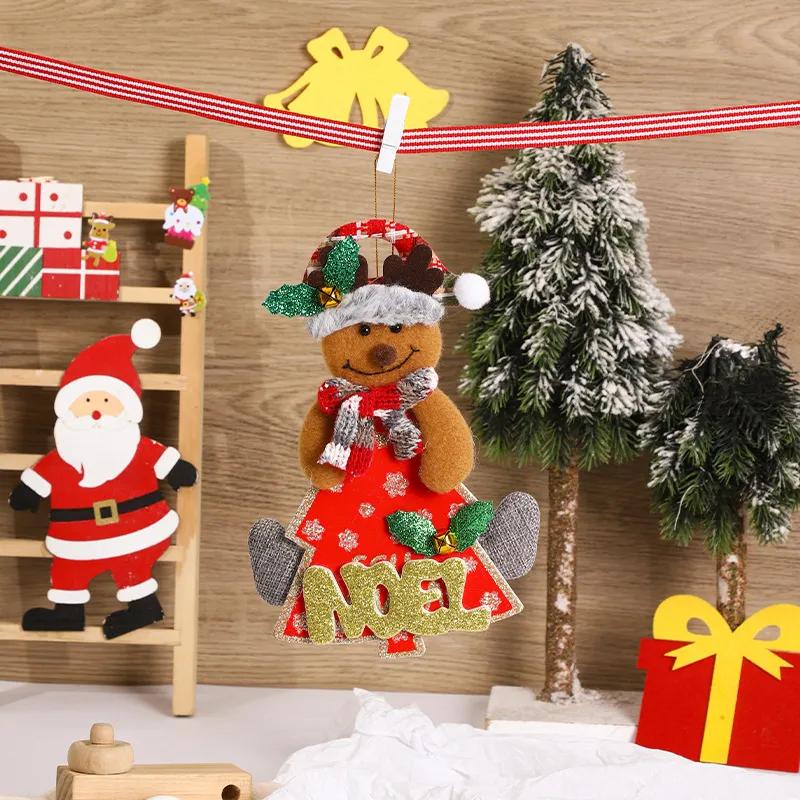 Christmas Tree Pendant Accessories Santa Claus Doll Fabric Letter Pendant Christmas Decoration Supplies YFA2244