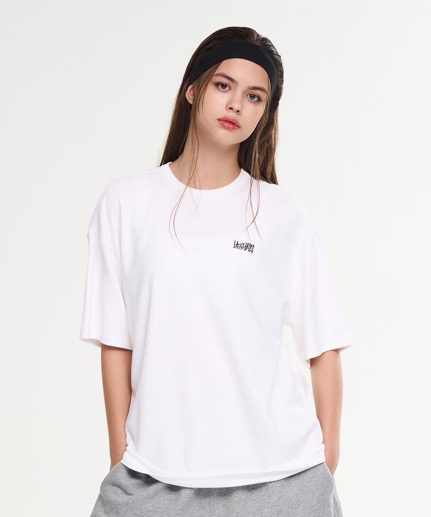 Leijibi Signature Graffiti Oversized Short Sleeve Functional Gym Wear Fitness Running Workout Wear Short Sleeve W (3 Colors)