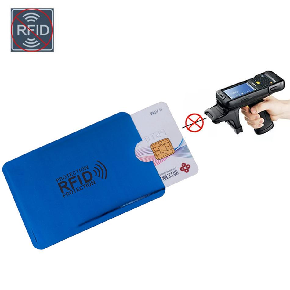 Анти-Rfid кошелек держатель банковской карты Id защитный чехол для банковской карты 6 см * 9,3 см металлический держатель кредитной карты 1PC синий