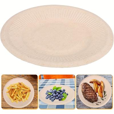50pcs 8 Inch Disposable Round Dinner Plate Set for Wedding Dessert and Appetizer