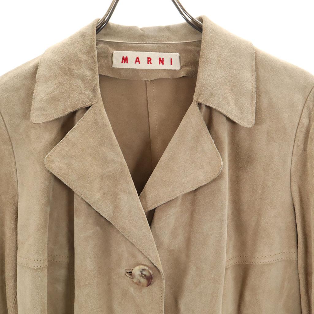 Marni Made In Italy Leather Coat 40 Beige Women Used