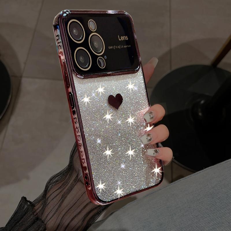 

Мягкий силиконовый чехол с блестящим градиентом и сердечком для Samsung Galaxy A15 A25 A14 A24 A54 A23 A53 S23 S24 iPhone 15 14 13 12 11 Pro Max, противоударный чехол For Samsung Galaxy A15 чёрный