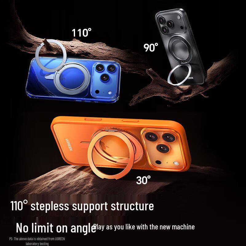 

UGREEN iPhone 17 Pro Max Clear Case with Magnetic 360° Rotating Kickstand