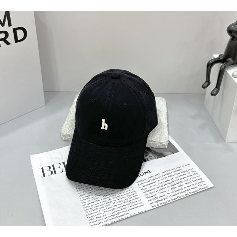 Baseball cap, hand-sewn hardware h letter soft top cotton cloth, thin sunshade, sunscreen cap, women's model