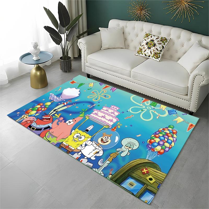 Cartoon S-SpongeBob Patrick Star Carpet Rug for Playroom Bedroom Living Room Sofa Home Decor,kid Area Rug Non-slip Floor Mat