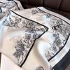 Luxury Floral Print Silk Square Scarf Women Foulard Hairband Hands Bag Ribbon Head Hijab Neckerchief Headbands Soft Satin