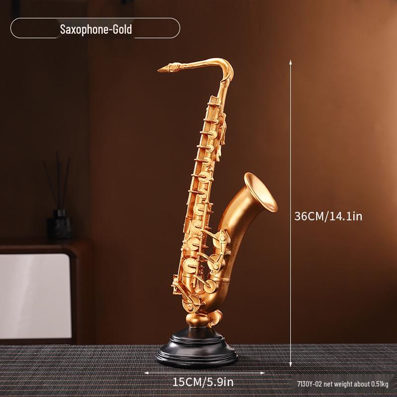 Golden Light Luxury Resin Handicrafts Collection: Ornaments for Office, Living Room, Wine & TV Cabinets