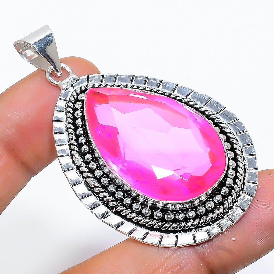 

Pink Kunzite Gemstone Handmade Ethnic Jewelry Pendant 2.21 VR-3652