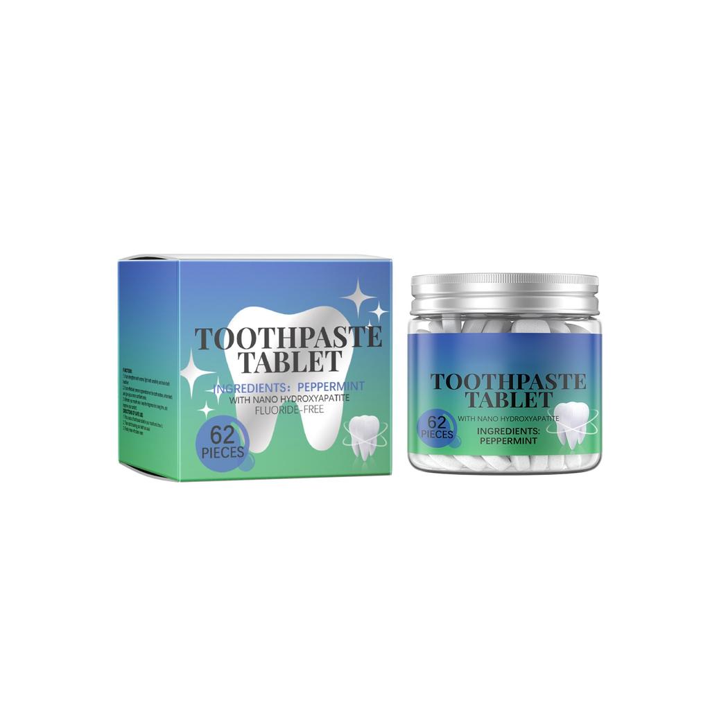 Toothpaste Tablets | Chewable Toothpaste Tablets For Fresh Breath | Fluoride Free | Nano Hydroxyapatite Toothpaste | 62 Tablets
