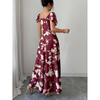 Europe, America 2026 Summer New Temperament Fashionable Ruffle Edge A Word Floral Elegant Dress Women
