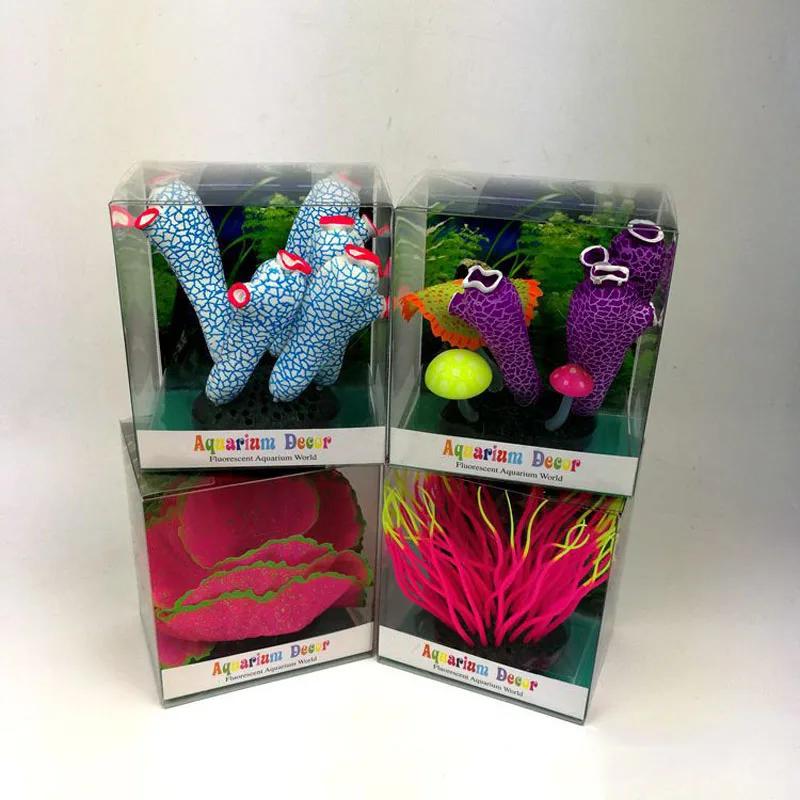 Luminous Simulation Decorations Wholesale Silicone Fluorescent Sea Squirt Aquarium Landscaping Ornaments