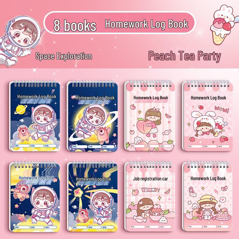 Cartoon Homework Notebook for Elementary Students: Grades 1-3