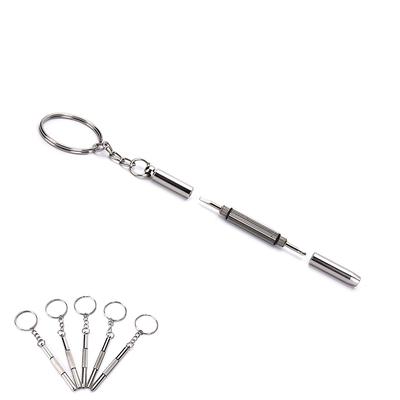 5Pcs Mini 3In1 Eyeglass Screwdriver Sunglass Watch Repair Kit Tool With Keychain,