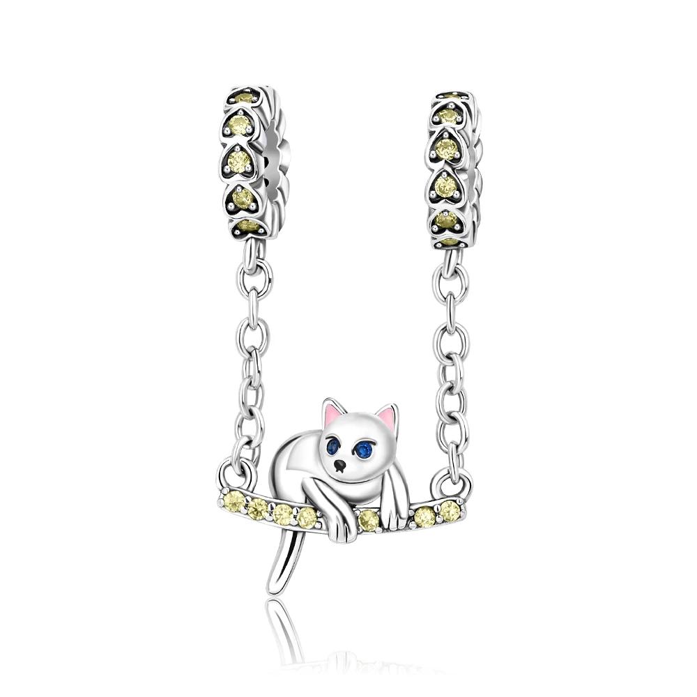 Original Copper Safety Clasp Heart Flower Safety Chain Beads Pendant Charms For Pan Bracelet Jewellery Clips