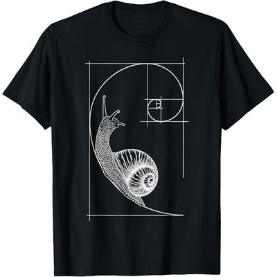 Snail Sacred Geometry Ratio Mathematicians Funny T Shirts Men Humor Streetwear Tee Shirt Short Sleeve Unisex Loose Clothing
