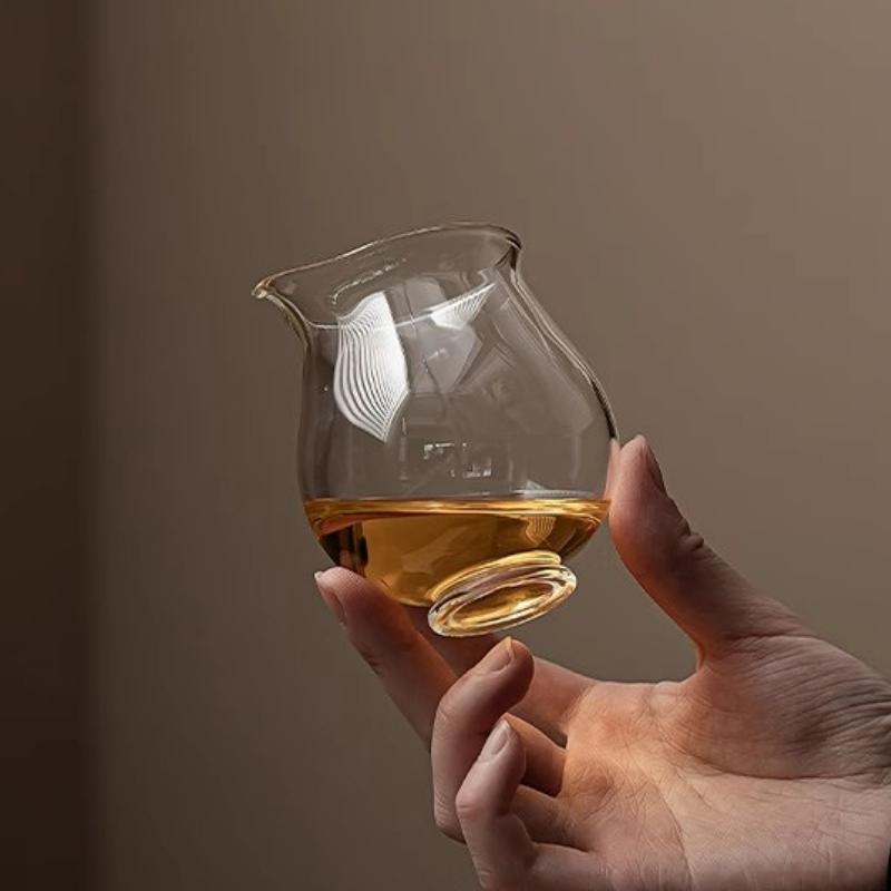 Japanese Style Kungfu Transparent Glass TeaCup Tea Dispenser Fair Cup Small Capacity Chahai Cup Teaware Decorative Accessories