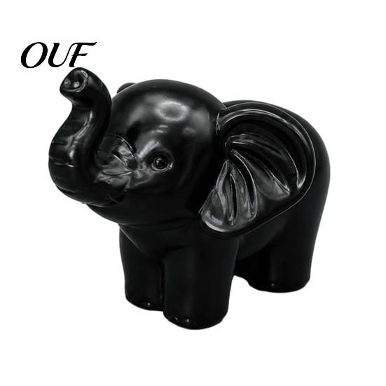 Small Resin Animal Statues Mini Elephant Figurine, Good Luck Statue Tabletop Decor, Gifts Ornament for Home Office Shelf, Housewarming Gift Decorative