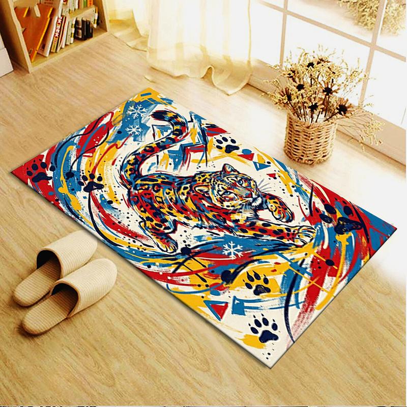 2025 New Snow Leopard Animal Carpet Rug for Living Room Bedroom Home Sofa Decoration,Kids play Non-slip Floor Mat111