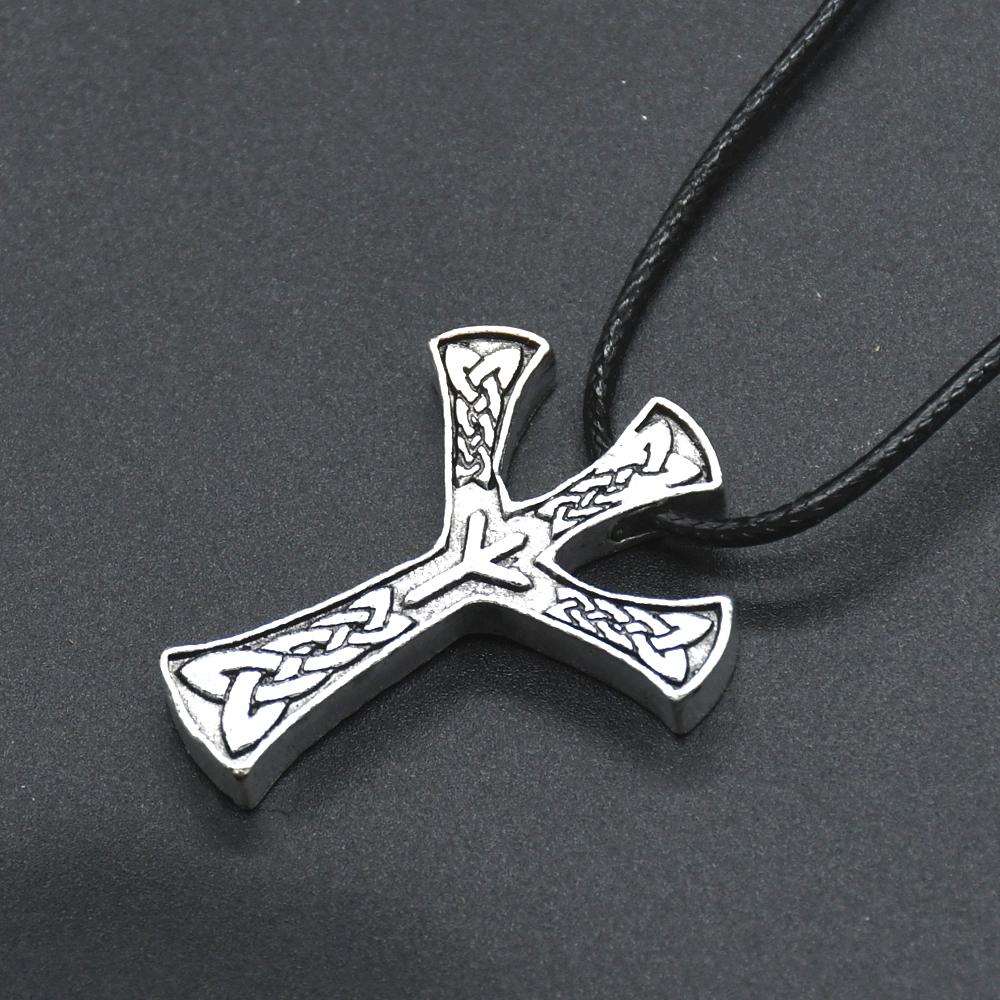 Норвежский Викинговский Рунический Амулет Алгиз Подвеска Ожерелье для Мужчин Кельтский Узел Амулет Талисман Ювелирные Изделия