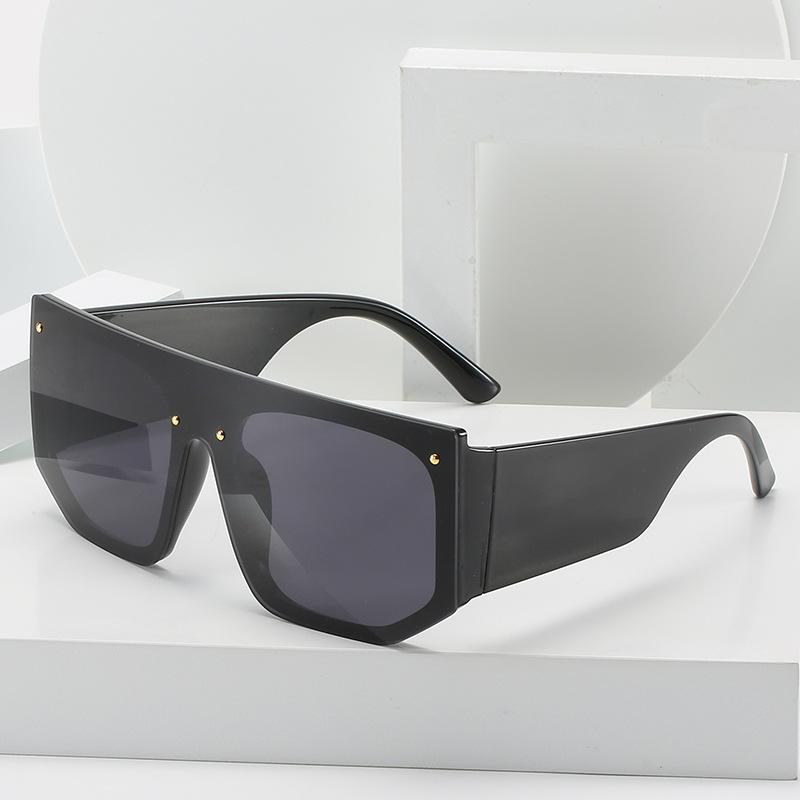 Designer Square Sunglasses Men Women Panel Lens Flat Top Personality One Pieces Lens Cool UV400 Shades Street Y2K