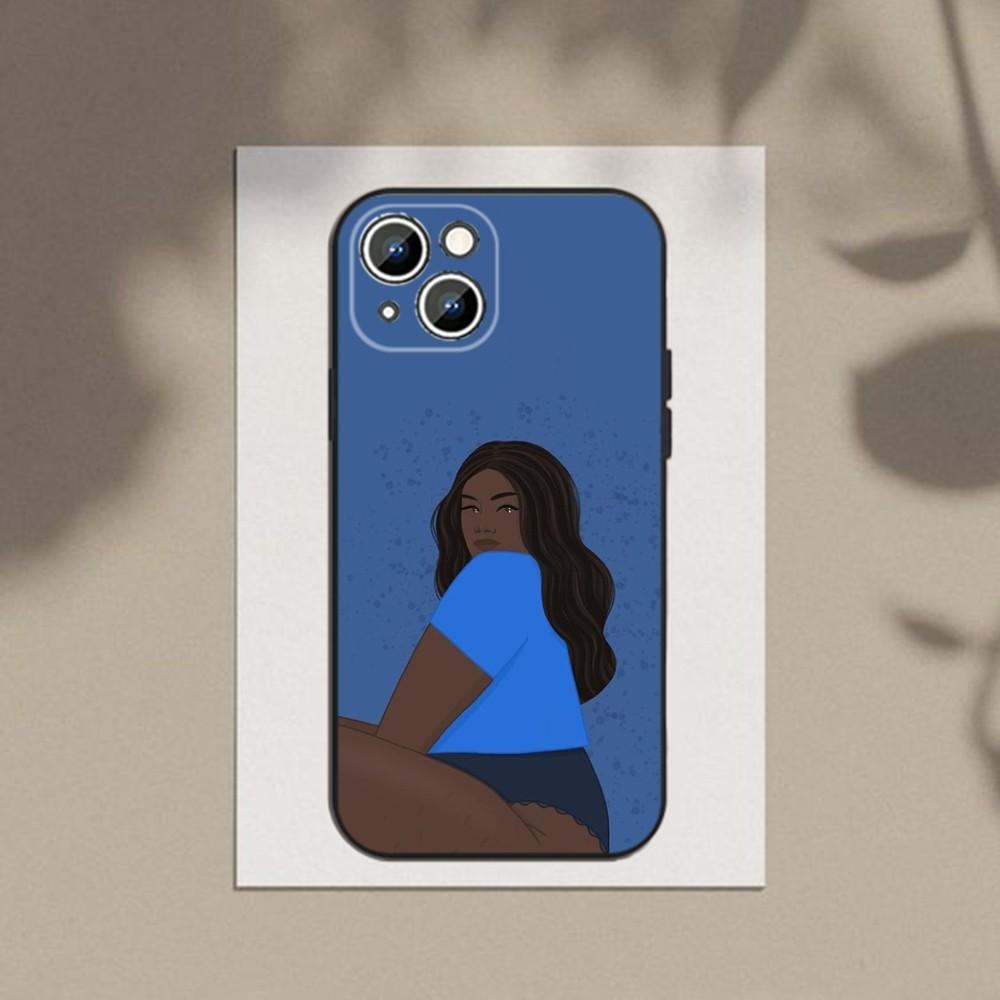 Afro Girls Art  Phone Case Phone Case For Apple iPhone 15,14,13,12,11,XS,XR,X,8,7,Pro,Max,Plus,mini Silicone Black Cover