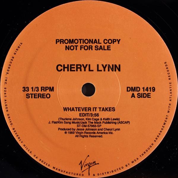 

12inch Record CHERYL LYNN - Whatever It Takes DMD1419 Virgin 1989 US Soul/Funk Used