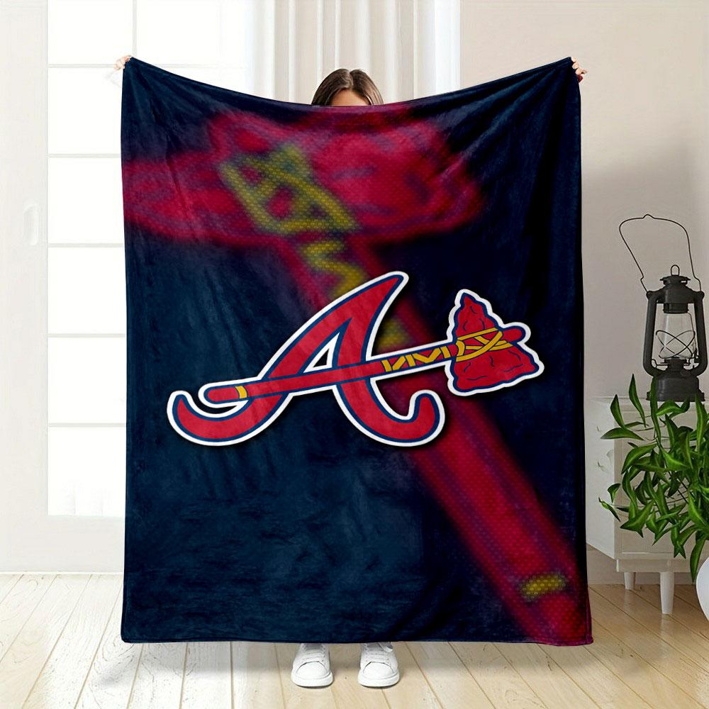 Red Letter A with Tomahawk Design Patterned blanket, flannel, suitable for all seasons, home decor, warm and cozy