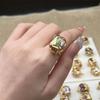 Golden Irregular Pearl Ring Rhinestone Women's Jewelry Unique Natural Pearl Ring  Gift
