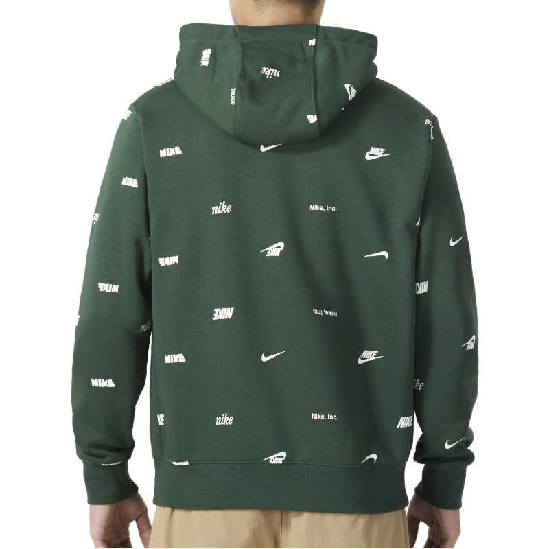 Nike Printed Logo Hoodie Sweatshirt Men Tops Green FB7435-323