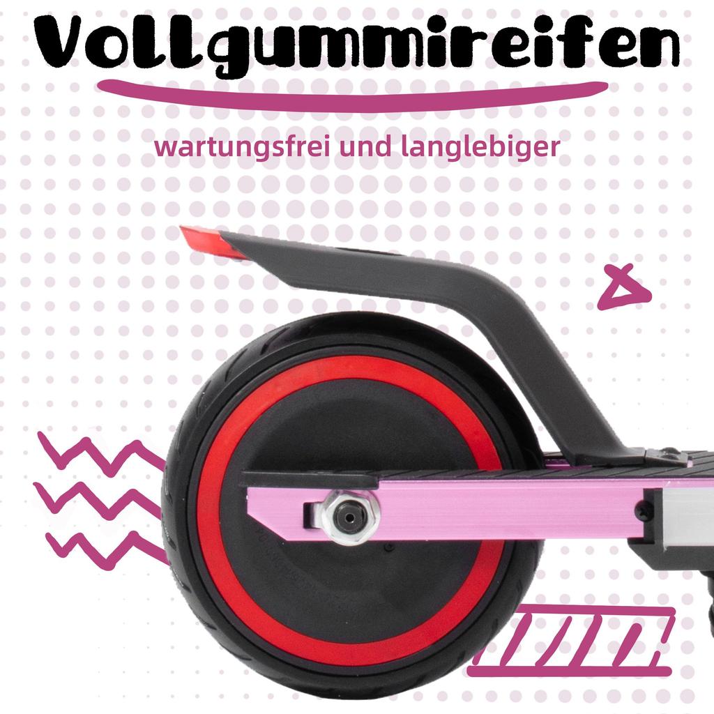 Monopattino elettrico da città 6,5'' per 6-12 anni 60Wh, max. 5-8 km, capacità di carico 50 kg, 14 km/h, monopattino cittadino pieghevole per bambini con illuminazione, EBS+freno a pedale