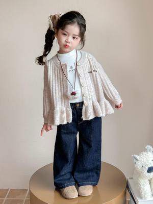 Cardigan tricoté pour fille 2025 - Style automne pour tout-petits