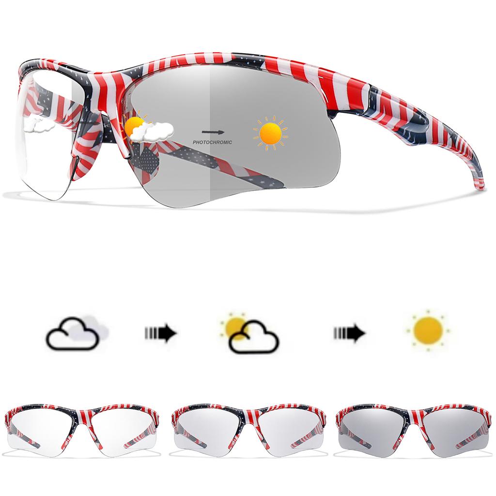 Fashion Photochromic Fishing Sunglasses Men Women Outdoor Mtb Bicycle Cycling Runnging Eyewear Sports Bike Windproof Goggles