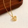 Wind Heart Rose Pendant Necklace, Copper Inlaid Zircon High-End Pendant For Women, Jewelry 388