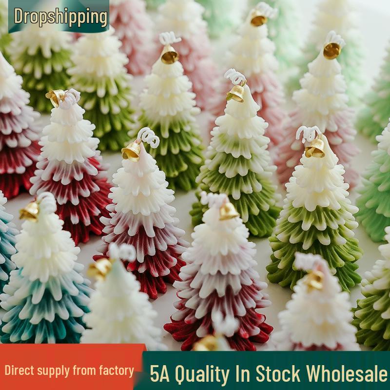 Christmas Tree Shaped Scented Candle - Festive Theme Decoration & Creative Gift