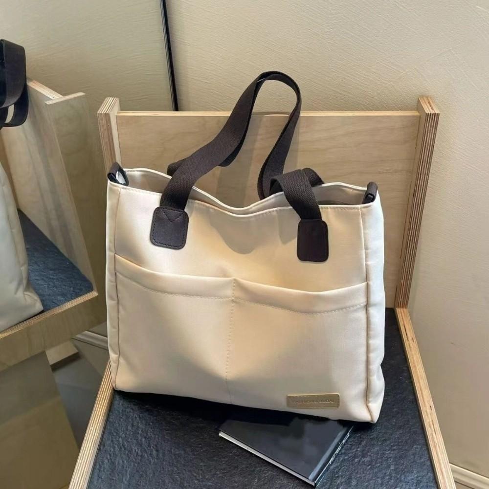 

Thickened Multi-Pocket Tote Bag Portable Crossbody Bag Stylish Large Capacity Bag Commuting бежевый