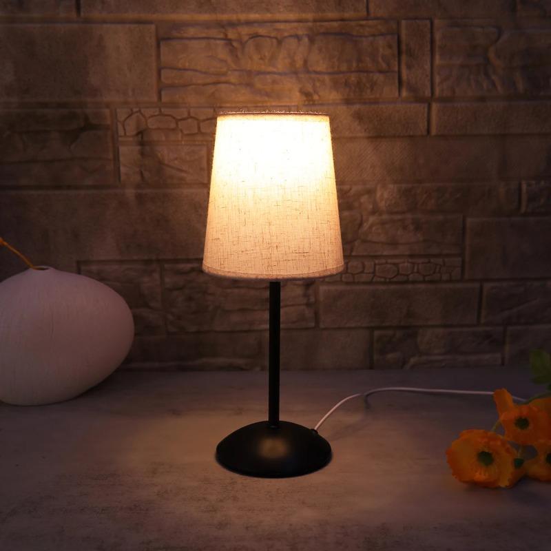 Modern Minimalist Aesthetic Fabric Table Lamp Single Color Warm Light LED Home Decoration Lighting for Bedroom Living Room