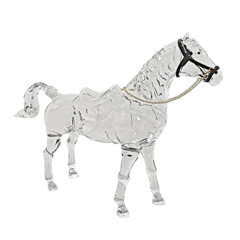 

Large Capacity 1000ml Glass Decanters Artistic Horse Shape Ideal for Whiskeys Bourbons Scotches Beverage Serving 1