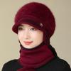 Autumn And Winter Warm Windproof Hat Simple Plush Fur Lined Cap For Women Casual Rabbit Fur Blend Knitted Hat Gifts For Mom