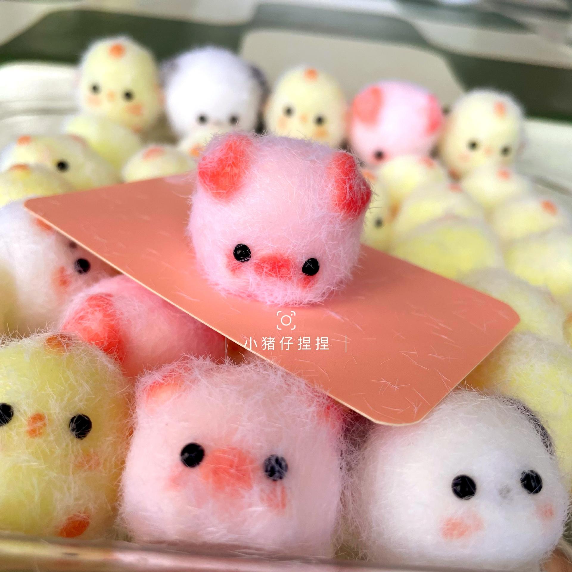 Kleverig TPR Squishy Mini Kuiken Varken Hond Stressverlichting Squishy Nieuwe Fidget Speeltjes Speelsets, mini Verlichting Knijpspeeltjes Speelsets