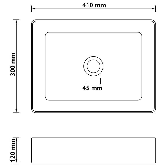 VidaXL Lavabo de Luxe Vasque à Poser de Toilette Lave-mains de Salle de Bain Salle Cosmétique Rectangulaire Gris Foncé Mat 147049