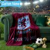 Custom Name Aston Villa Pride Flannel Blanket, Use for Birthday/Holiday Gift, Soft Blanket for Sofa/Bed/Camping/Office, Home Decor
