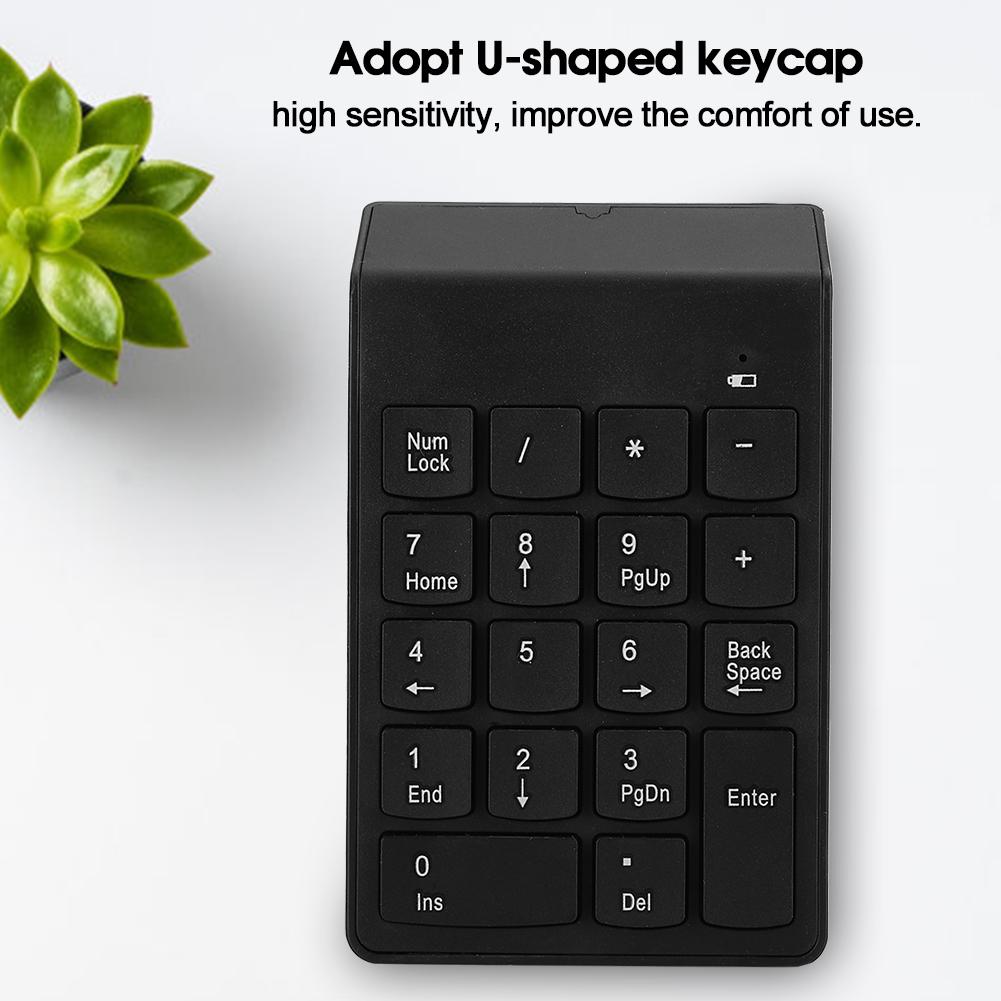 2.4G Wireless Mini Number Keyboard Portable Commercial 19‑Buttons USB Keypad for Office Laptop