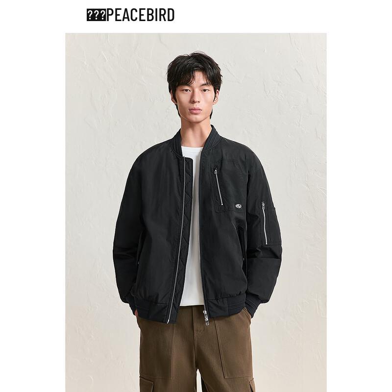 PEACEBIRD Men s Retro Baseball Collar Down Flight Jacket S