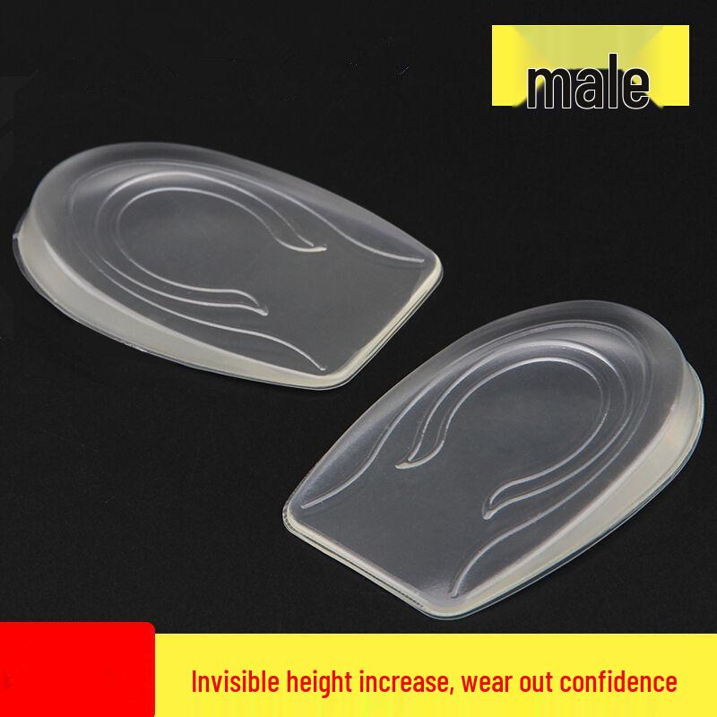 Transparent Silicone Non-Slip Height-Increasing Heel Pads for Men and Women