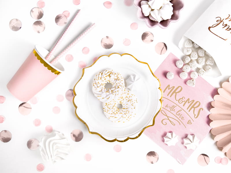 Partydeco Talerzyki Papierowe Biały 18,5 Cm / 6 Szt