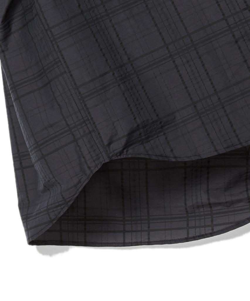 BEYOND CLOSET [Collection Line] Lux Fabric Check Short Sleeve Shirt Charcoal Gray