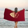 1 Stück Fußballmannschaft (80) Strandtuch, Strand- und Meeresufer-Schwimmbadausstattung, Modisches Muster, Rechteckig, Reiseutensilien