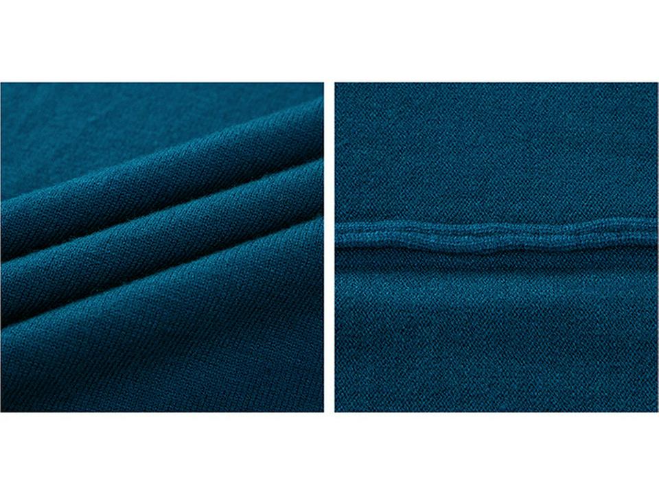 Men's High Neck Knit Sweater - Warm Solid Color Pullover for Middle-aged and Young Men