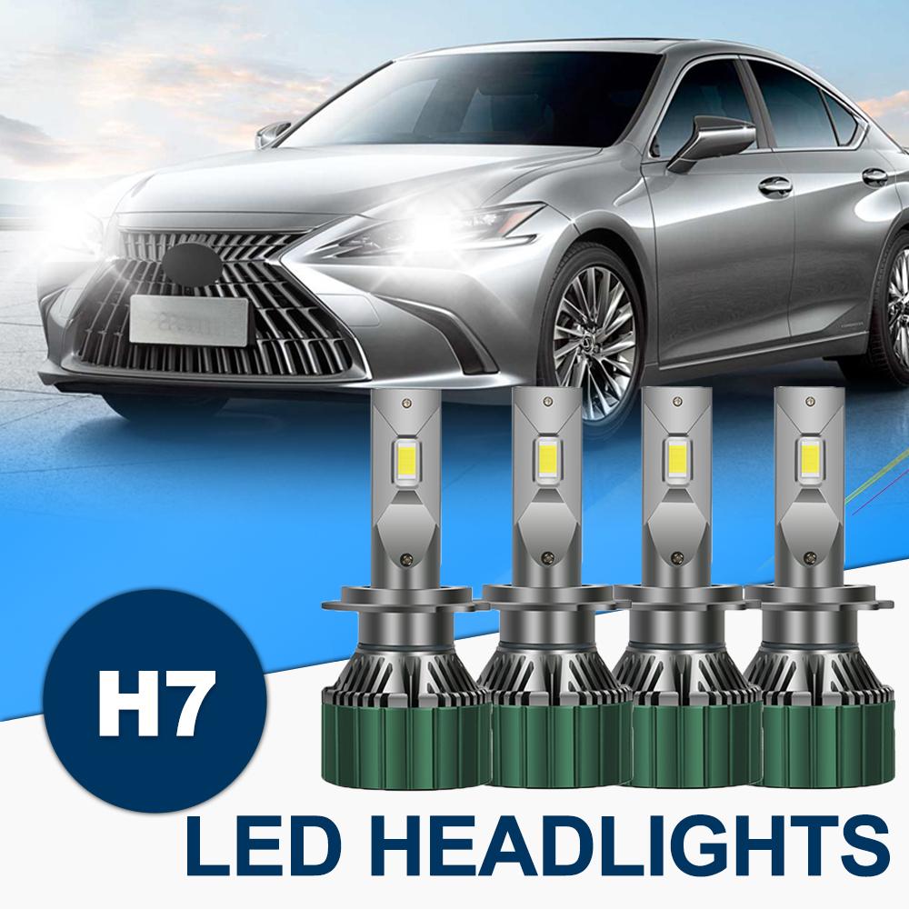 4PCS H7 Canbus LED Headlight High Power Canbus Turbo Lamp with External Drive 6000K Car Light DC12V