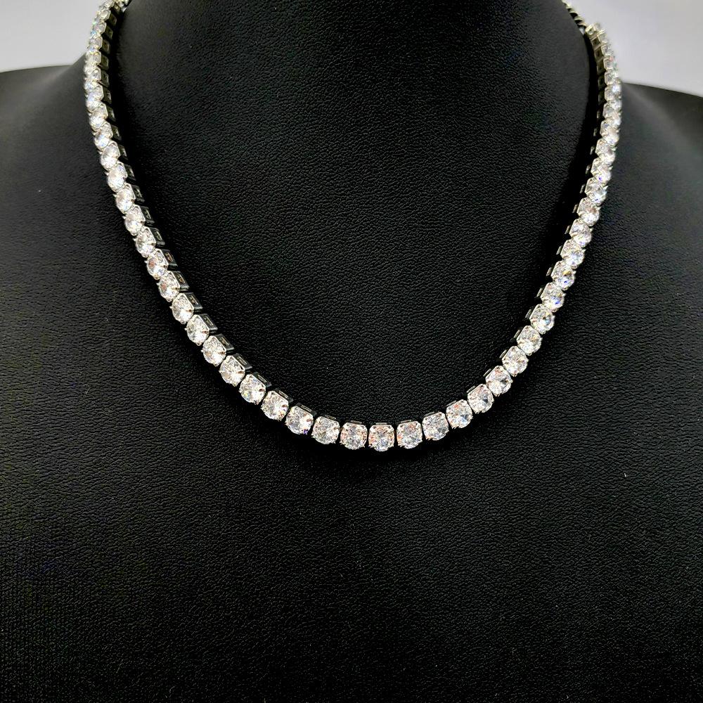 European and American Men's Tennis Necklace Ins Hip-hop Simple Single Row Zirconium Jewelry Versatile Accessories